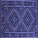 Square Southwestern Blue Country Rug, con1686blu