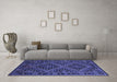 Machine Washable Southwestern Blue Country Rug in a Living Room, wshcon1686blu