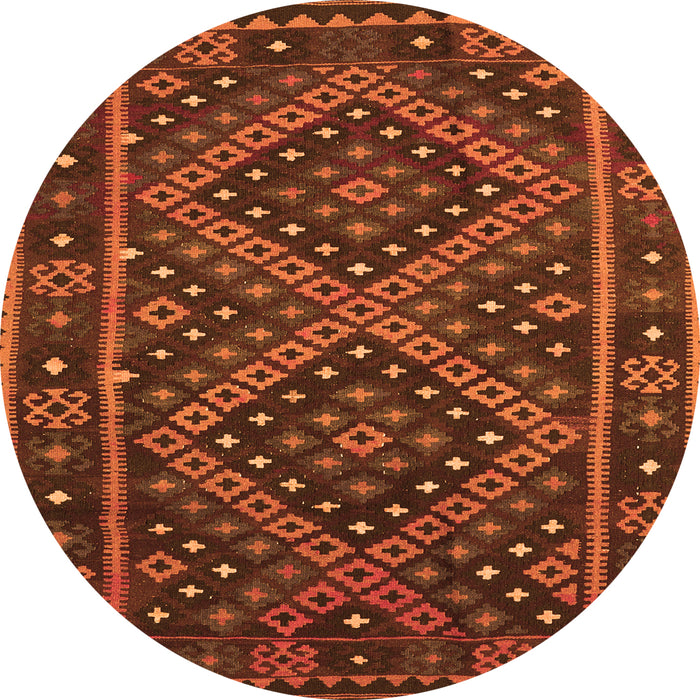 Square Southwestern Orange Country Rug, con1686org