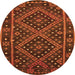 Square Southwestern Orange Country Rug, con1686org