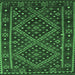 Square Southwestern Emerald Green Country Rug, con1686emgrn