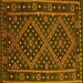 Square Southwestern Yellow Country Rug, con1686yw