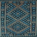 Square Southwestern Light Blue Country Rug, con1686lblu