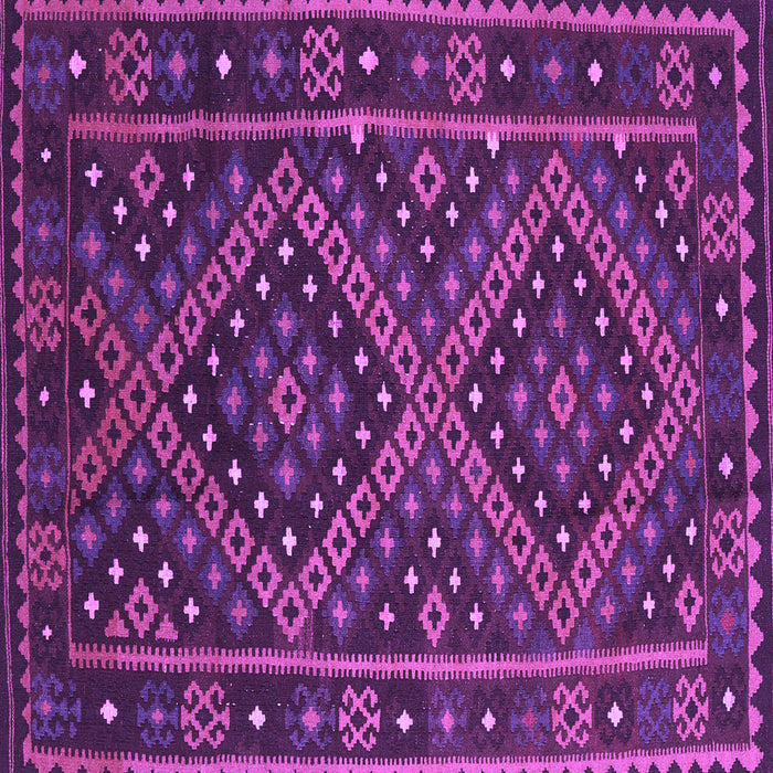 Square Machine Washable Southwestern Purple Country Area Rugs, wshcon1686pur
