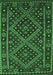 Machine Washable Southwestern Emerald Green Country Area Rugs, wshcon1686emgrn