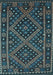 Southwestern Light Blue Country Rug, con1686lblu