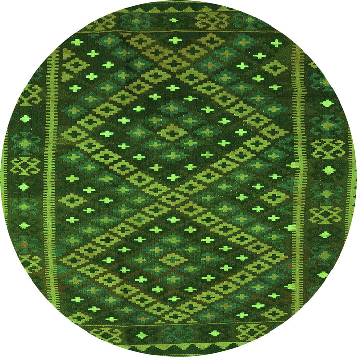 Machine Washable Southwestern Green Country Area Rugs, wshcon1686grn