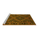 Sideview of Machine Washable Southwestern Yellow Country Rug, wshcon1686yw