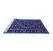 Sideview of Machine Washable Southwestern Blue Country Rug, wshcon1686blu