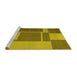 Sideview of Machine Washable Abstract Yellow Contemporary Rug, wshcon1687yw