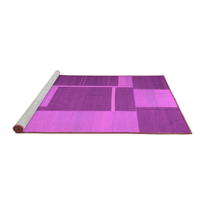 Sideview of Machine Washable Abstract Pink Contemporary Rug, wshcon1687pnk