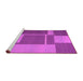 Sideview of Machine Washable Abstract Pink Contemporary Rug, wshcon1687pnk