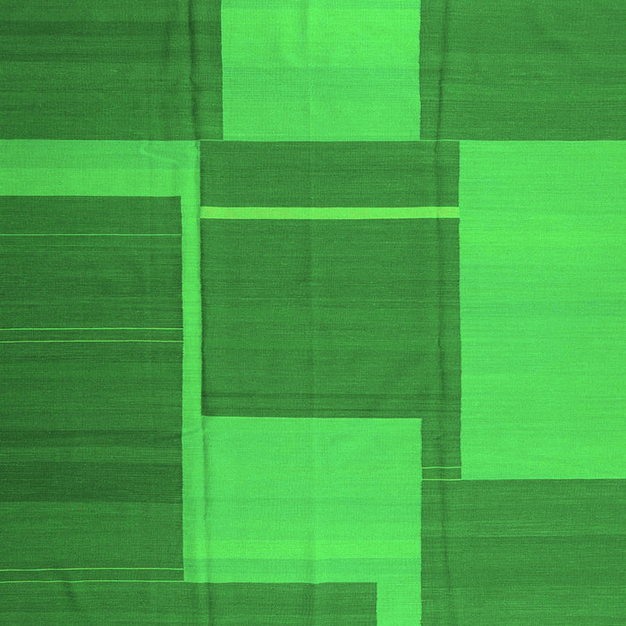Serging Thickness of Abstract Green Contemporary Rug, con1687grn