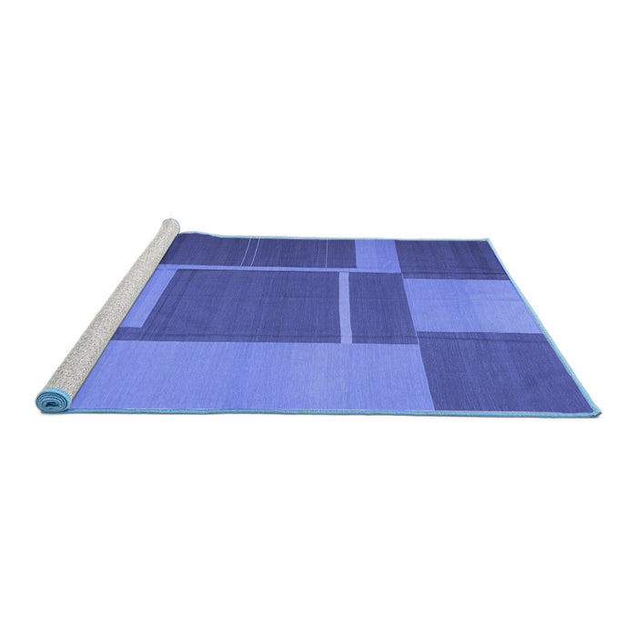 Sideview of Machine Washable Abstract Blue Contemporary Rug, wshcon1687blu