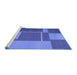 Sideview of Machine Washable Abstract Blue Contemporary Rug, wshcon1687blu