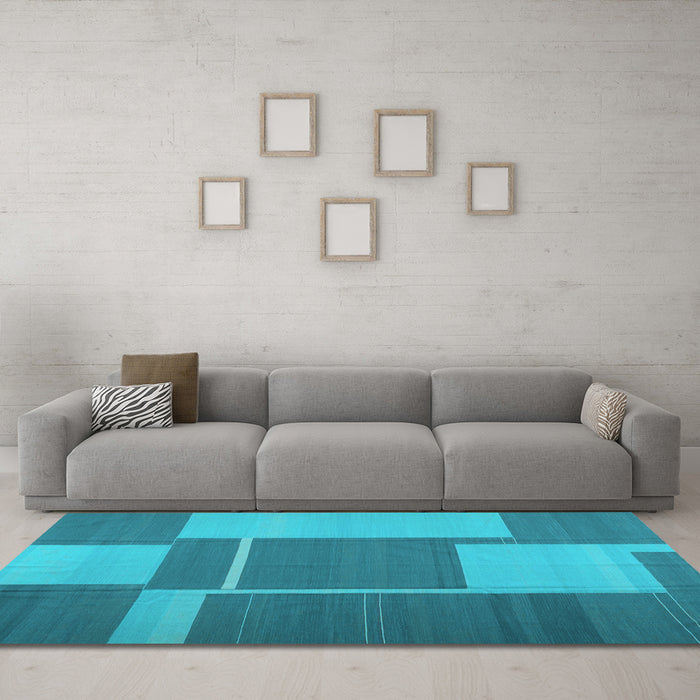 Machine Washable Abstract Light Blue Contemporary Rug in a Living Room, wshcon1687lblu