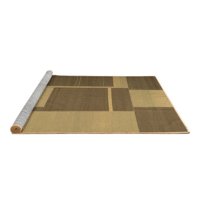 Sideview of Machine Washable Abstract Brown Contemporary Rug, wshcon1687brn