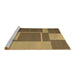 Sideview of Machine Washable Abstract Brown Contemporary Rug, wshcon1687brn