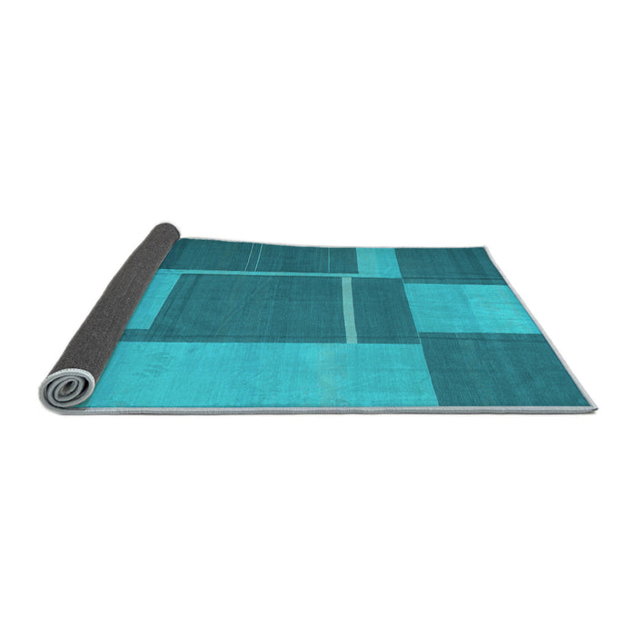 Sideview of Abstract Light Blue Contemporary Rug, con1687lblu