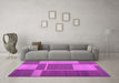 Machine Washable Abstract Pink Contemporary Rug in a Living Room, wshcon1687pnk