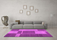 Machine Washable Abstract Pink Contemporary Rug, wshcon1687pnk