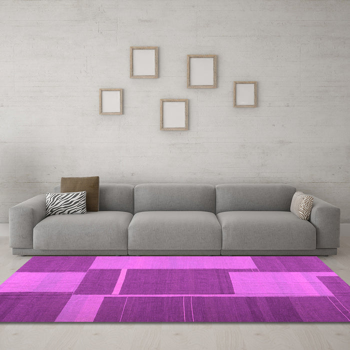 Machine Washable Abstract Pink Contemporary Rug in a Living Room, wshcon1687pnk