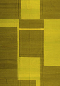 Abstract Yellow Contemporary Rug, con1687yw