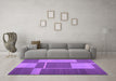 Machine Washable Abstract Purple Contemporary Area Rugs in a Living Room, wshcon1687pur