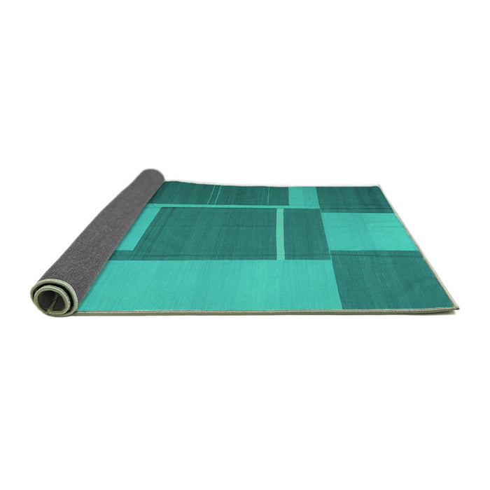 Sideview of Abstract Turquoise Contemporary Rug, con1687turq