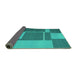 Sideview of Abstract Turquoise Contemporary Rug, con1687turq