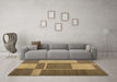 Machine Washable Abstract Brown Contemporary Rug in a Living Room,, wshcon1687brn