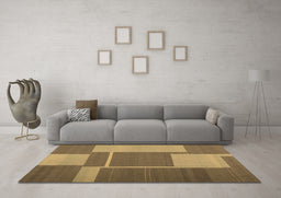 Machine Washable Abstract Brown Contemporary Rug in a Living Room,, wshcon1687brn