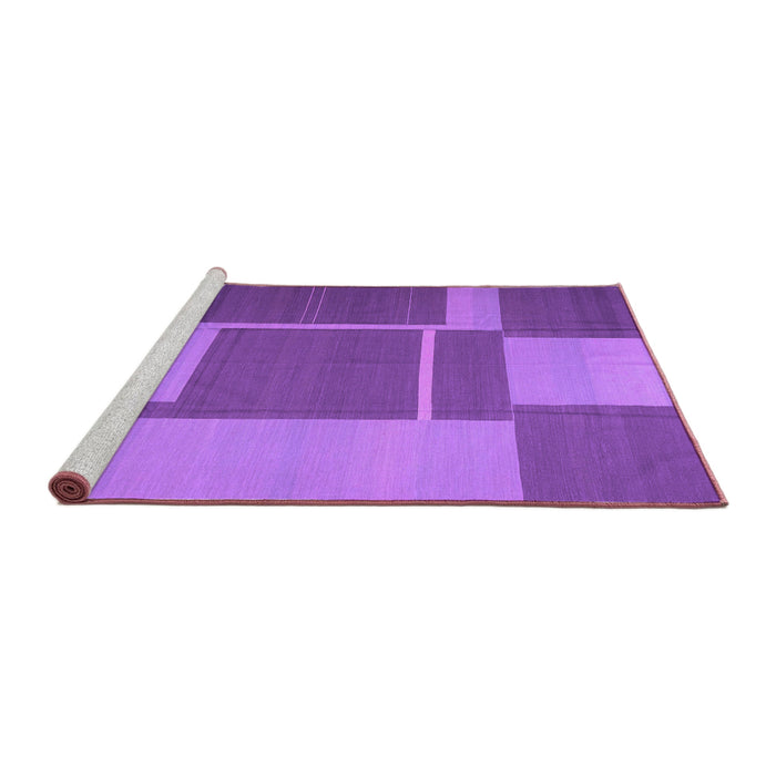 Sideview of Machine Washable Abstract Purple Contemporary Area Rugs, wshcon1687pur