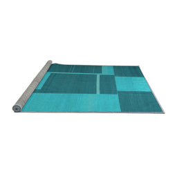 Sideview of Machine Washable Abstract Light Blue Contemporary Rug, wshcon1687lblu