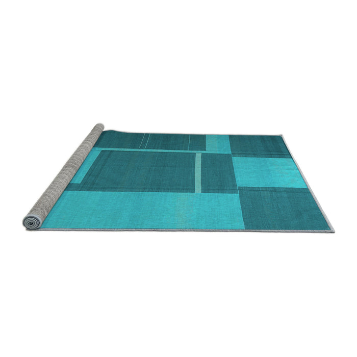 Sideview of Machine Washable Abstract Light Blue Contemporary Rug, wshcon1687lblu