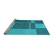 Sideview of Machine Washable Abstract Light Blue Contemporary Rug, wshcon1687lblu