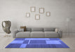 Machine Washable Abstract Blue Contemporary Rug in a Living Room, wshcon1687blu