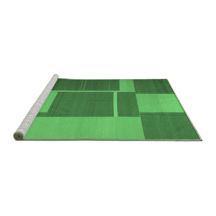Sideview of Machine Washable Abstract Emerald Green Contemporary Area Rugs, wshcon1687emgrn