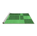 Sideview of Machine Washable Abstract Emerald Green Contemporary Area Rugs, wshcon1687emgrn