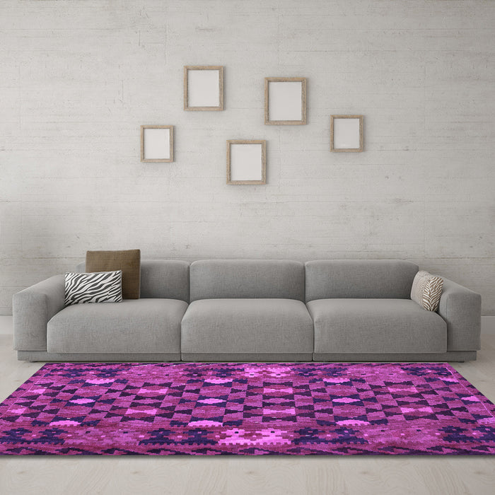 Machine Washable Oriental Purple Traditional Area Rugs in a Living Room, wshcon1688pur