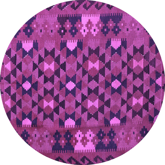 Round Machine Washable Oriental Purple Traditional Area Rugs, wshcon1688pur