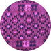 Round Machine Washable Oriental Purple Traditional Area Rugs, wshcon1688pur