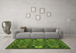 Machine Washable Oriental Green Traditional Area Rugs in a Living Room,, wshcon1688grn