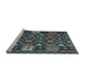 Sideview of Machine Washable Oriental Light Blue Traditional Rug, wshcon1688lblu