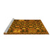 Sideview of Machine Washable Oriental Yellow Traditional Rug, wshcon1688yw