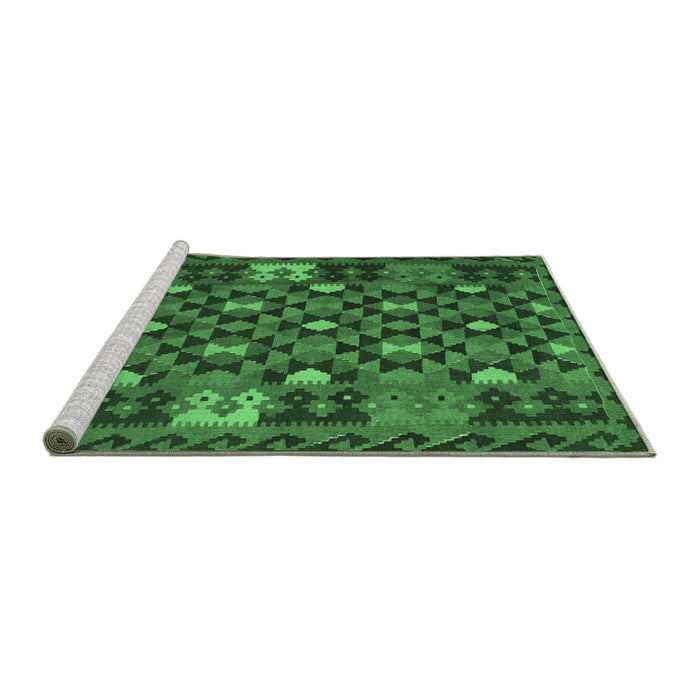 Sideview of Machine Washable Oriental Emerald Green Traditional Area Rugs, wshcon1688emgrn