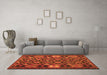 Machine Washable Oriental Orange Traditional Area Rugs in a Living Room, wshcon1688org