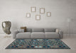 Machine Washable Oriental Light Blue Traditional Rug in a Living Room, wshcon1688lblu