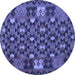 Round Machine Washable Oriental Blue Traditional Rug, wshcon1688blu