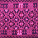 Square Machine Washable Oriental Pink Traditional Rug, wshcon1688pnk